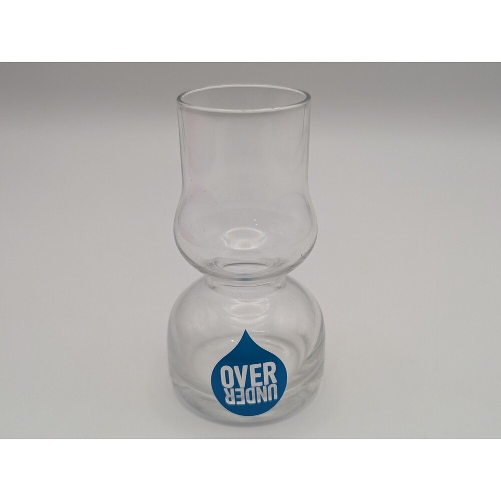Vintage Over Under Double Shot Glass 3.5” Tall Bar Hurricane Mixing Shooter